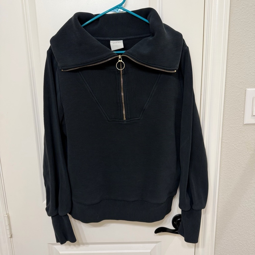 Varley Black Cowl Neck Sweater